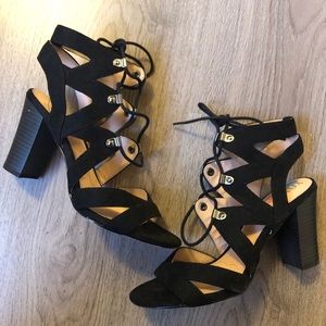 Strappy Lace Up Sandal Bootie Size 6.5